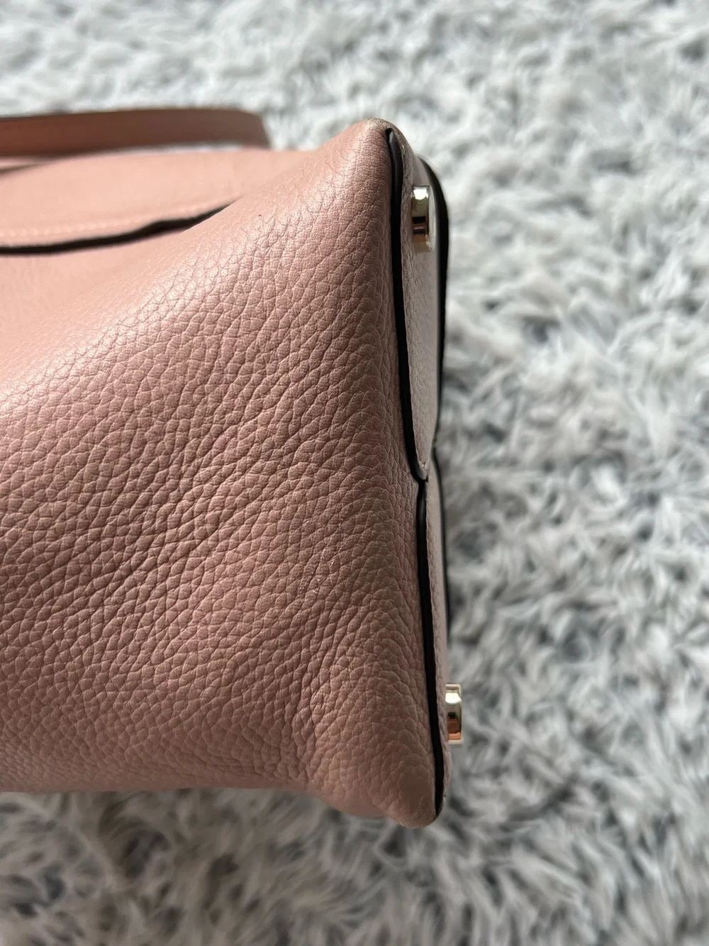kate spade Dusty Pink Pebbled Leather Tote with Front Zip Pocket